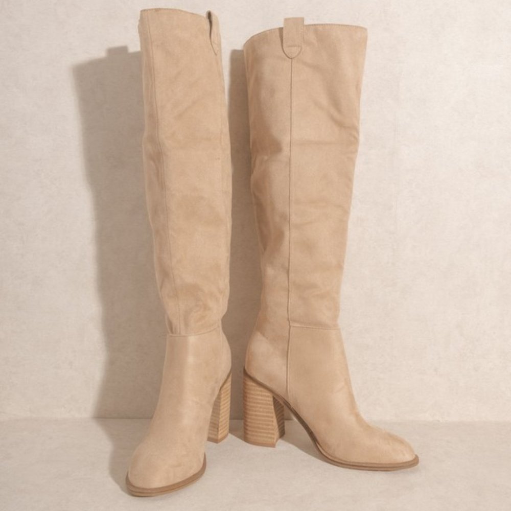 LAST ONE- SAINT SLOUCH BOOTS -NUDE - Picture 4 of 4